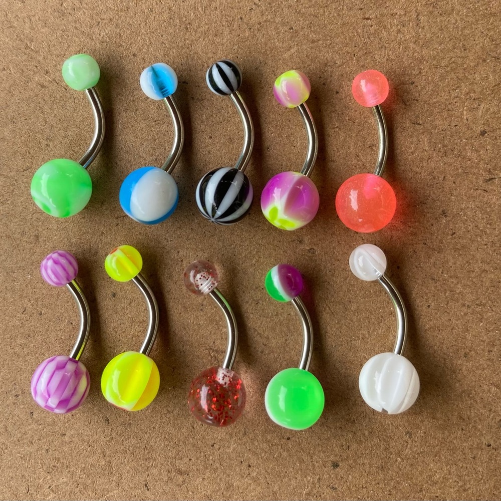 10 Belly rings multicolor ✨
